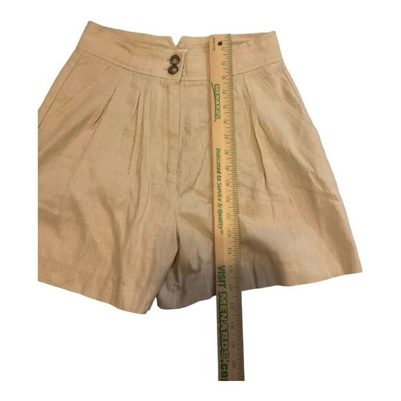 Jason Wu Shorts Women 2 Tan High Waist Linen Blend NWT - Picture 2 of 6